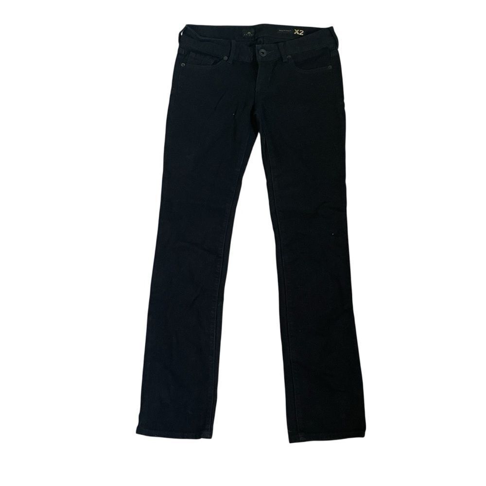 X2 Skinny Straight Jeans 0 Black Denim Stretch Low Rise Vtg Y2K‎ Punk Normcore
